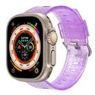 Transparent Shiny Diamond TPU Watch Band For Apple Watch Ultra 49mm / Series 8&7 45mm / SE 2&6&SE&5&4 44mm / 3&2&1 42mm(Purple) - 1