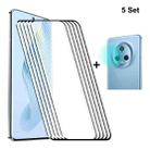 For Honor Magic5 5pcs ENKAY 0.26mm 3D Hot Bending Tempered Glass Full Film with Lens Film - 1