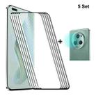 For Honor Magic5 Pro 5pcs ENKAY 0.26mm 3D Hot Bending Tempered Glass Full Film with Lens Film - 1