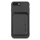 For iPhone 7 Plus / 8 Plus Carbon Fiber Leather Card Magsafe Magnetic Phone Case(Black) - 1