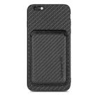 For iPhone 6 / 6s Carbon Fiber Leather Card Magsafe Magnetic Phone Case(Black) - 1
