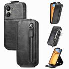 For Xiaomi Redmi 13C 4G Zipper Wallet Vertical Flip Leather Phone Case(Black) - 1