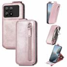 For Xiaomi Redmi K70E Zipper Wallet Vertical Flip Leather Phone Case(Pink) - 1