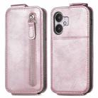 For Xiaomi Redmi 13C 5G Zipper Wallet Vertical Flip Leather Phone Case(Pink) - 1