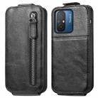 For Xiaomi Redmi 12C Zipper Wallet Vertical Flip Leather Phone Case(Black) - 1