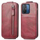 For Xiaomi Redmi 12C Zipper Wallet Vertical Flip Leather Phone Case(Red) - 1