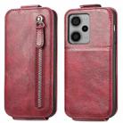 For Xiaomi Redmi Note 12 Pro+ Zipper Wallet Vertical Flip Leather Phone Case(Red) - 1