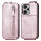 For Xiaomi Redmi Note 12 Pro+ Zipper Wallet Vertical Flip Leather Phone Case(Pink) - 1