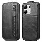 For Xiaomi Redmi Note 13 4G Zipper Wallet Vertical Flip Leather Phone Case(Black) - 1