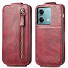 For Xiaomi Redmi Note 13 5G Zipper Wallet Vertical Flip Leather Phone Case(Red) - 1