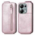 For Xiaomi Redmi Note 13 Pro 4G Zipper Wallet Vertical Flip Leather Phone Case(Pink) - 1