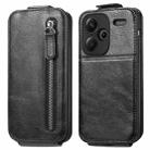 For Xiaomi Redmi Note 13 Pro+ Zipper Wallet Vertical Flip Leather Phone Case(Black) - 1