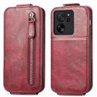 For Xiaomi 13T Zipper Wallet Vertical Flip Leather Phone Case(Red) - 1