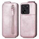 For Xiaomi 13T Zipper Wallet Vertical Flip Leather Phone Case(Pink) - 1