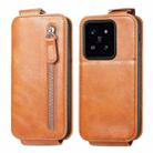 For Xiaomi 14 Pro Zipper Wallet Vertical Flip Leather Phone Case(Brown) - 1