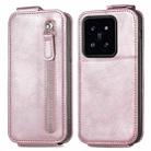 For Xiaomi 14 Pro Zipper Wallet Vertical Flip Leather Phone Case(Pink) - 1