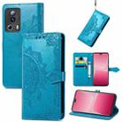 For Xiaomi 13 Lite Mandala Flower Embossed Horizontal Flip Leather Phone Case(Blue) - 1