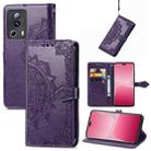 For Xiaomi 13 Lite Mandala Flower Embossed Horizontal Flip Leather Phone Case(Purple) - 1