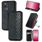 For Xiaomi 13 Lite Cubic Grid Pressed Magnetic Leather Phone Case(Black) - 1