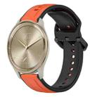 For Garmin Vivomove Trend 20mm Convex Loop Two-Color Silicone Watch Band(Orange+Black) - 1