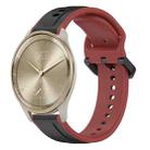 For Garmin Vivomove Trend 20mm Convex Loop Two-Color Silicone Watch Band(Black+Red) - 1