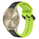 For Garmin Vivomove Trend 20mm Convex Loop Two-Color Silicone Watch Band(Black+Lime) - 1