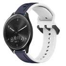 For Garmin Vivomove Sport 20mm Convex Loop Two-Color Silicone Watch Band(Midnight Blue+White) - 1