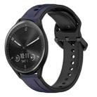 For Garmin Vivomove Sport 20mm Convex Loop Two-Color Silicone Watch Band(Midnight Blue+Black) - 1