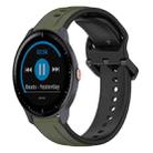 For Garmin Vivoactive3 Music 20mm Convex Loop Two-Color Silicone Watch Band(Dark Green+Black) - 1