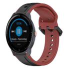 For Garmin Vivoactive3 Music 20mm Convex Loop Two-Color Silicone Watch Band(Black+Red) - 1