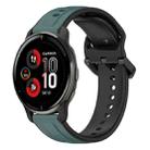 For Garmin Venu 2 Plus 20mm Convex Loop Two-Color Silicone Watch Band(Olive Green + Black) - 1