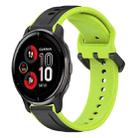 For Garmin Venu 2 Plus 20mm Convex Loop Two-Color Silicone Watch Band(Black+Lime) - 1
