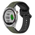 For Garmin Approach S40 20mm Convex Loop Two-Color Silicone Watch Band(Dark Green+Black) - 1