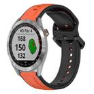 For Garmin Approach S40 20mm Convex Loop Two-Color Silicone Watch Band(Orange+Black) - 1