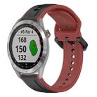 For Garmin Approach S40 20mm Convex Loop Two-Color Silicone Watch Band(Black+Red) - 1