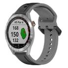 For Garmin Approach S40 20mm Convex Loop Two-Color Silicone Watch Band(Black+Grey) - 1