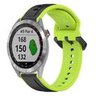 For Garmin Approach S40 20mm Convex Loop Two-Color Silicone Watch Band(Black+Lime) - 1