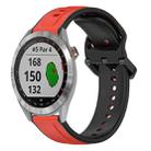 For Garmin Approach S40 20mm Convex Loop Two-Color Silicone Watch Band(Red+Black) - 1