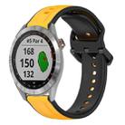 For Garmin Approach S40 20mm Convex Loop Two-Color Silicone Watch Band(Yellow+Black) - 1