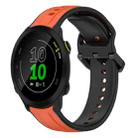 For Garmin Forerunner 158 20mm Convex Loop Two-Color Silicone Watch Band(Orange+Black) - 1