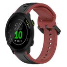 For Garmin Forerunner 158 20mm Convex Loop Two-Color Silicone Watch Band(Black+Red) - 1