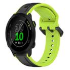 For Garmin Forerunner 158 20mm Convex Loop Two-Color Silicone Watch Band(Black+Lime) - 1