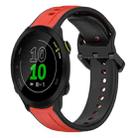 For Garmin Forerunner 158 20mm Convex Loop Two-Color Silicone Watch Band(Red+Black) - 1