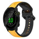 For Garmin Forerunner 158 20mm Convex Loop Two-Color Silicone Watch Band(Yellow+Black) - 1