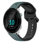 For Garmin Forerunner 55 20mm Convex Loop Two-Color Silicone Watch Band(Olive Green + Black) - 1