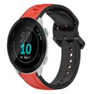 For Garmin Forerunner 55 20mm Convex Loop Two-Color Silicone Watch Band(Red+Black) - 1