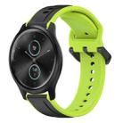 For Garmin VivoMove Style 20mm Convex Loop Two-Color Silicone Watch Band(Black+Lime) - 1