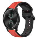 For Garmin VivoMove Style 20mm Convex Loop Two-Color Silicone Watch Band(Red+Black) - 1