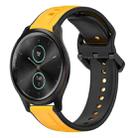 For Garmin VivoMove Style 20mm Convex Loop Two-Color Silicone Watch Band(Yellow+Black) - 1