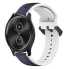 For Garmin VivoMove Style 20mm Convex Loop Two-Color Silicone Watch Band(Midnight Blue+White) - 1